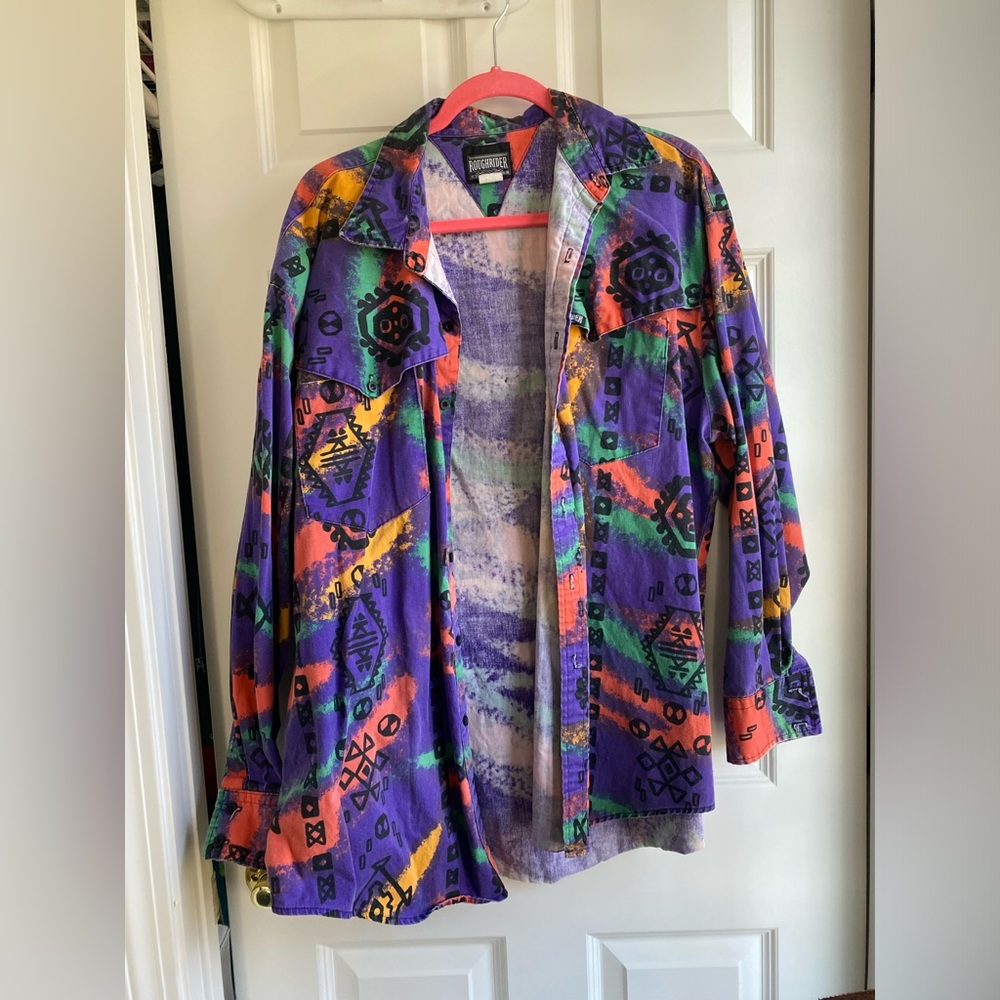 COPY - Roughrider ranch wear funky button down XL